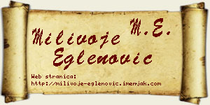 Milivoje Eglenović vizit kartica